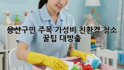 용산구민 주목! 가성비 친환경 청소 꿀팁 대방출 🌿✨