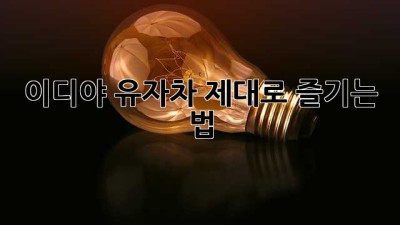 이디야 유자차 제대로 즐기는 법